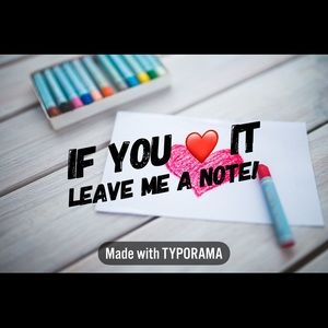 Leave me a love note if you love it!